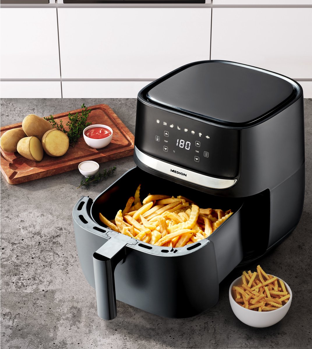 MEDION MD10532 Heteluchtfriteuse 5,7L Zwart
