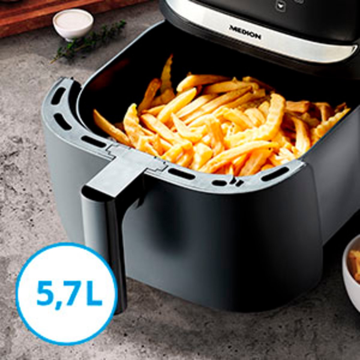 MEDION MD10532 Heteluchtfriteuse 5,7L Zwart
