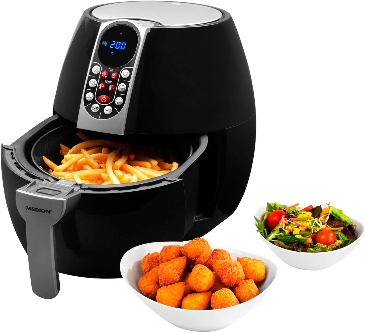 De MEDION MD17320 friteuse 4L zwart in één oogopslag