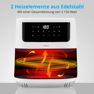 MEDION P10 XL Airfryer 6,8L Wit