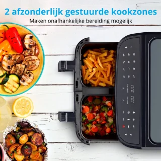 MEDION P20 XXL Dubbele Airfryer 8,7L Zwart