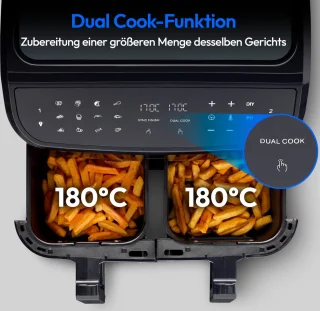 MEDION P20 XXL Dubbele Airfryer 8,7L Zwart