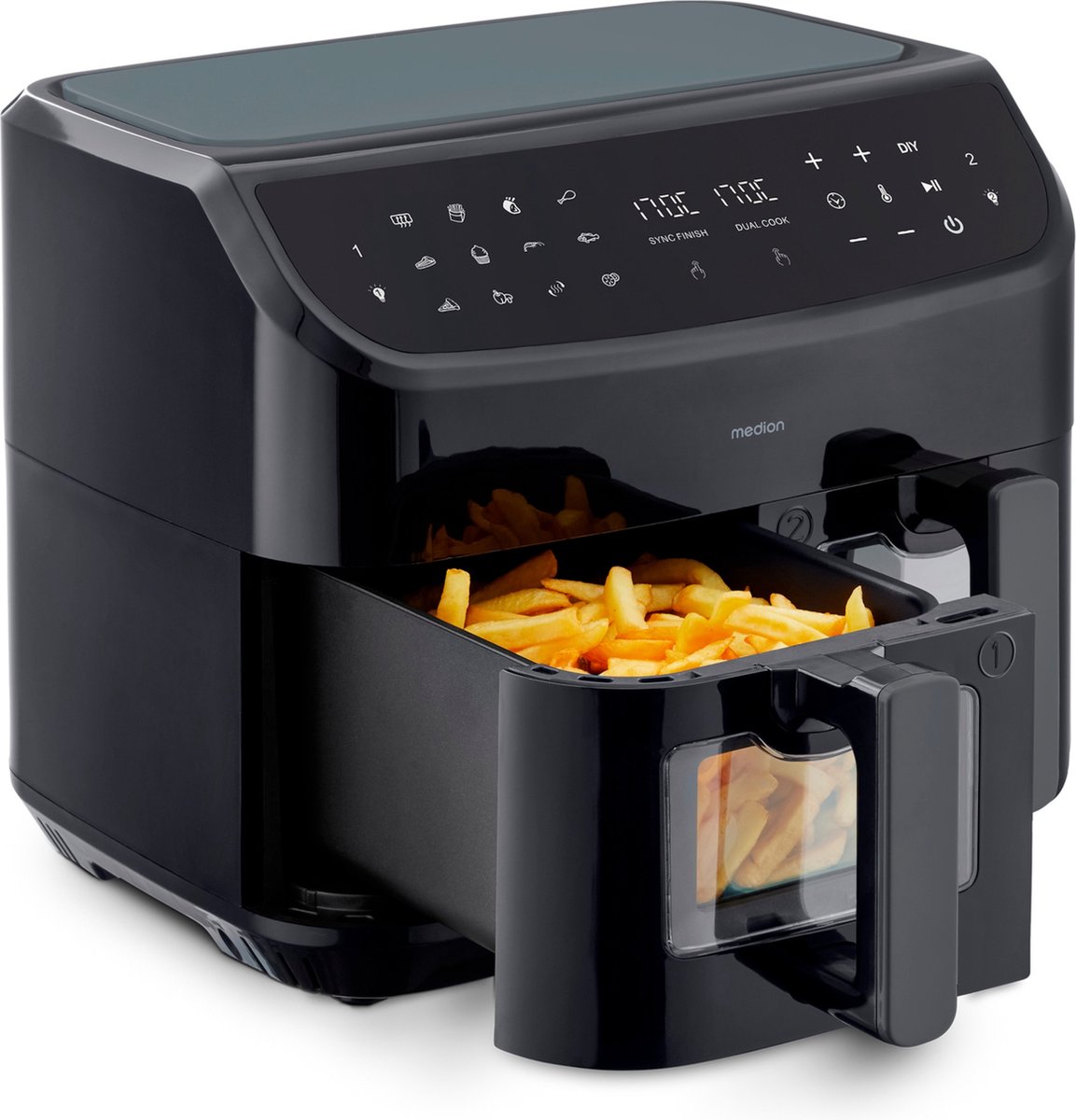 MEDION P20 XXL Dubbele Airfryer 8,7L Zwart