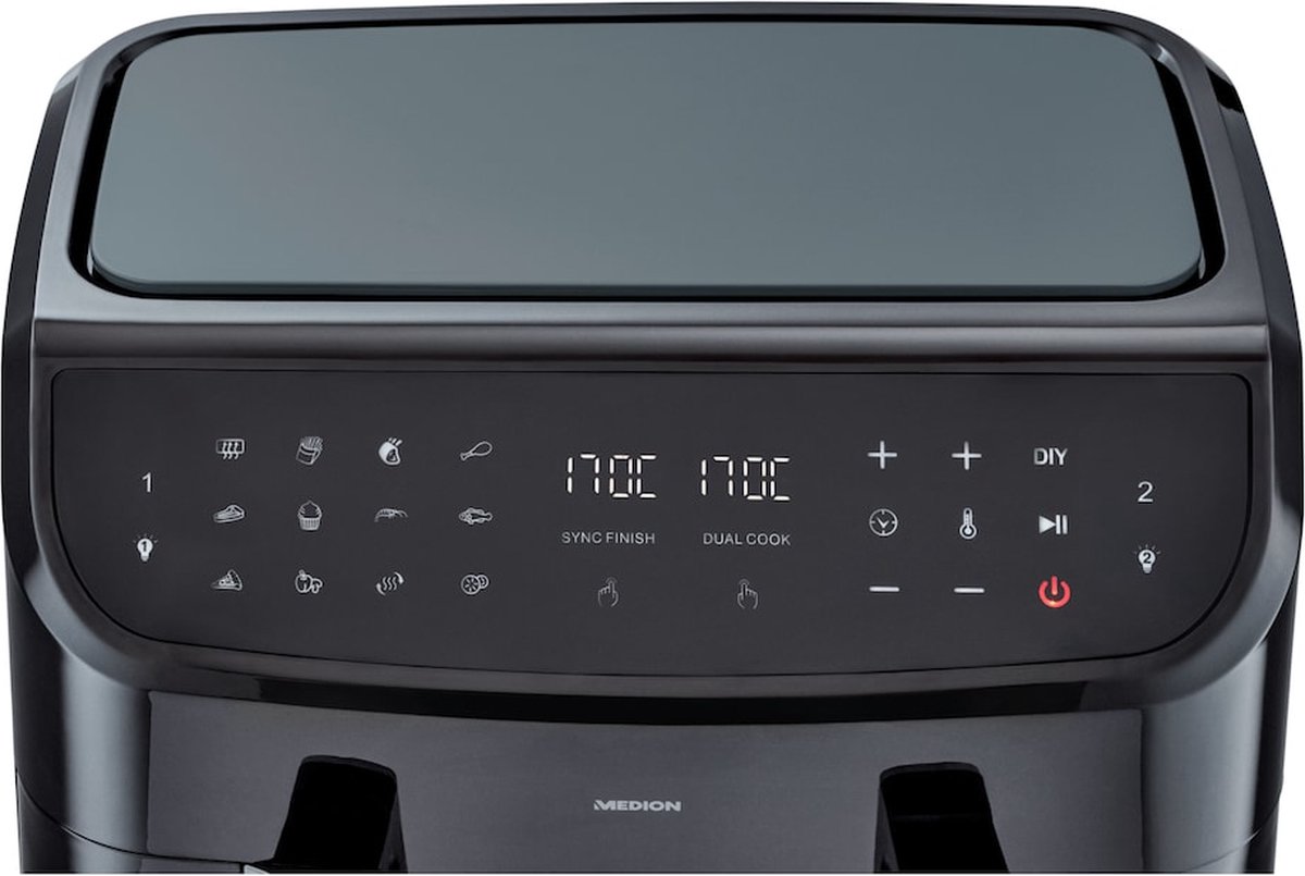 MEDION P20 XXL Dubbele Airfryer 8,7L Zwart