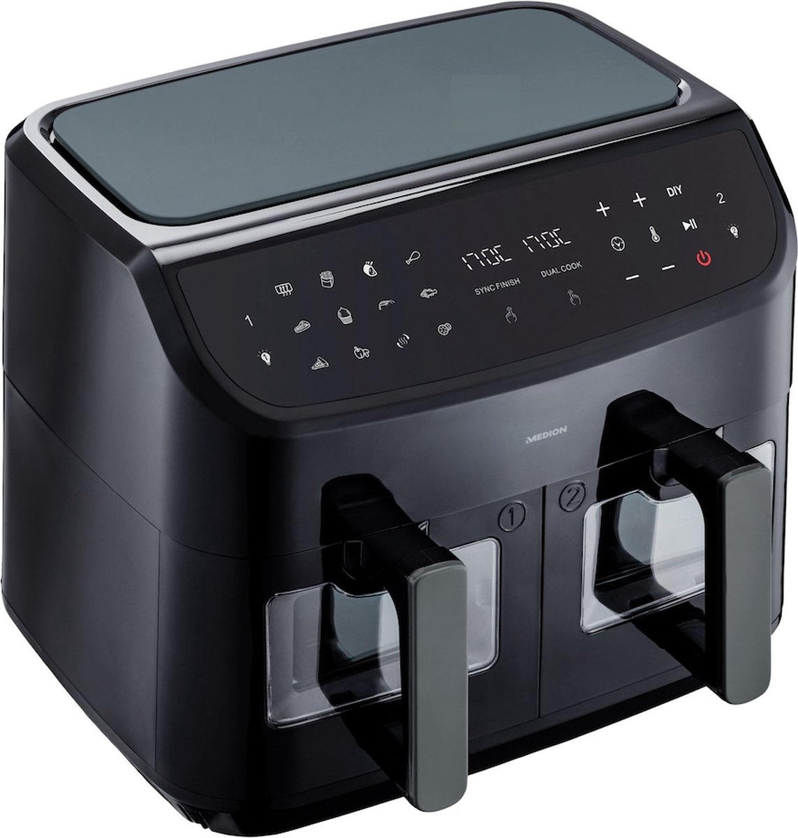 MEDION P20 XXL Dubbele Airfryer 8,7L Zwart