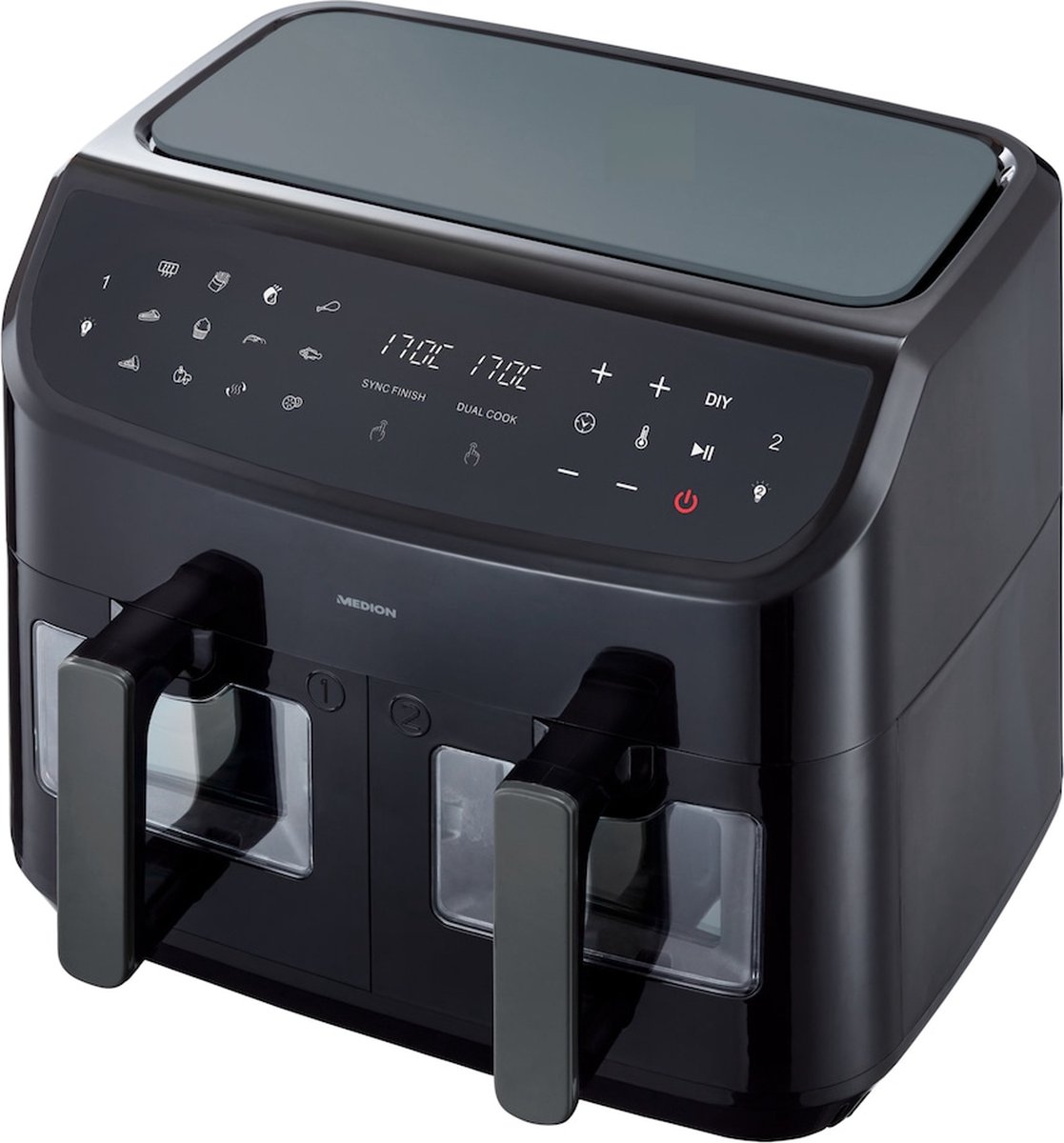 MEDION P20 XXL Dubbele Airfryer 8,7L Zwart