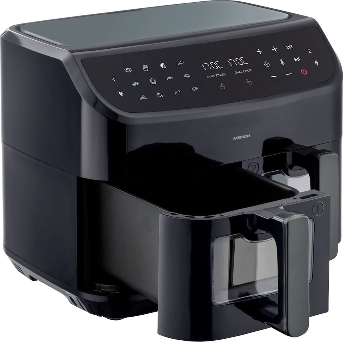 MEDION P20 XXL Dubbele Airfryer 8,7L Zwart