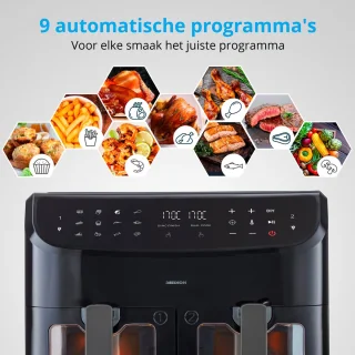 MEDION P20 XXL Dubbele Airfryer 8,7L Zwart