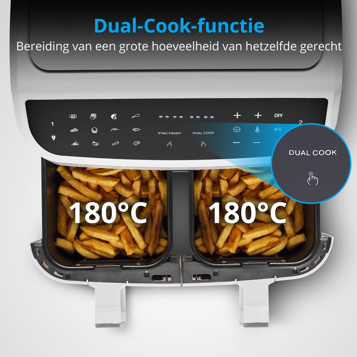 MEDION P20 XXL Dubbele Airfryer wit