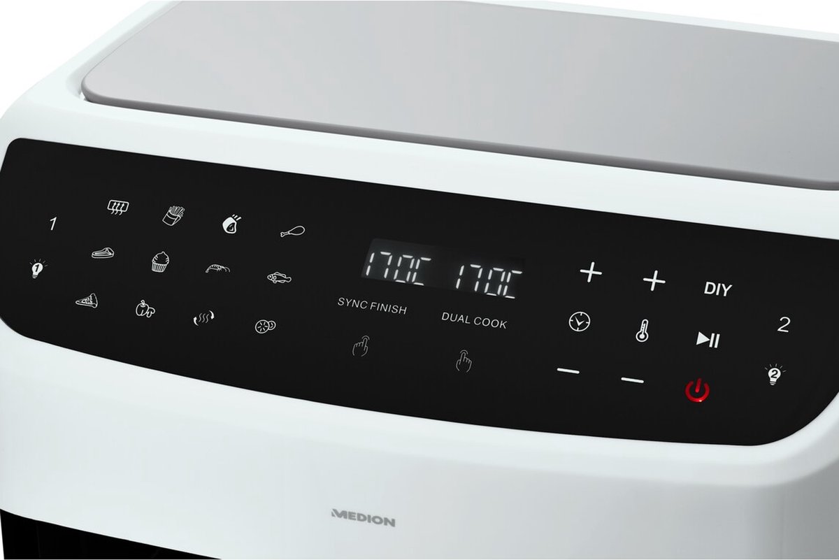 MEDION P20 XXL Dubbele Airfryer wit