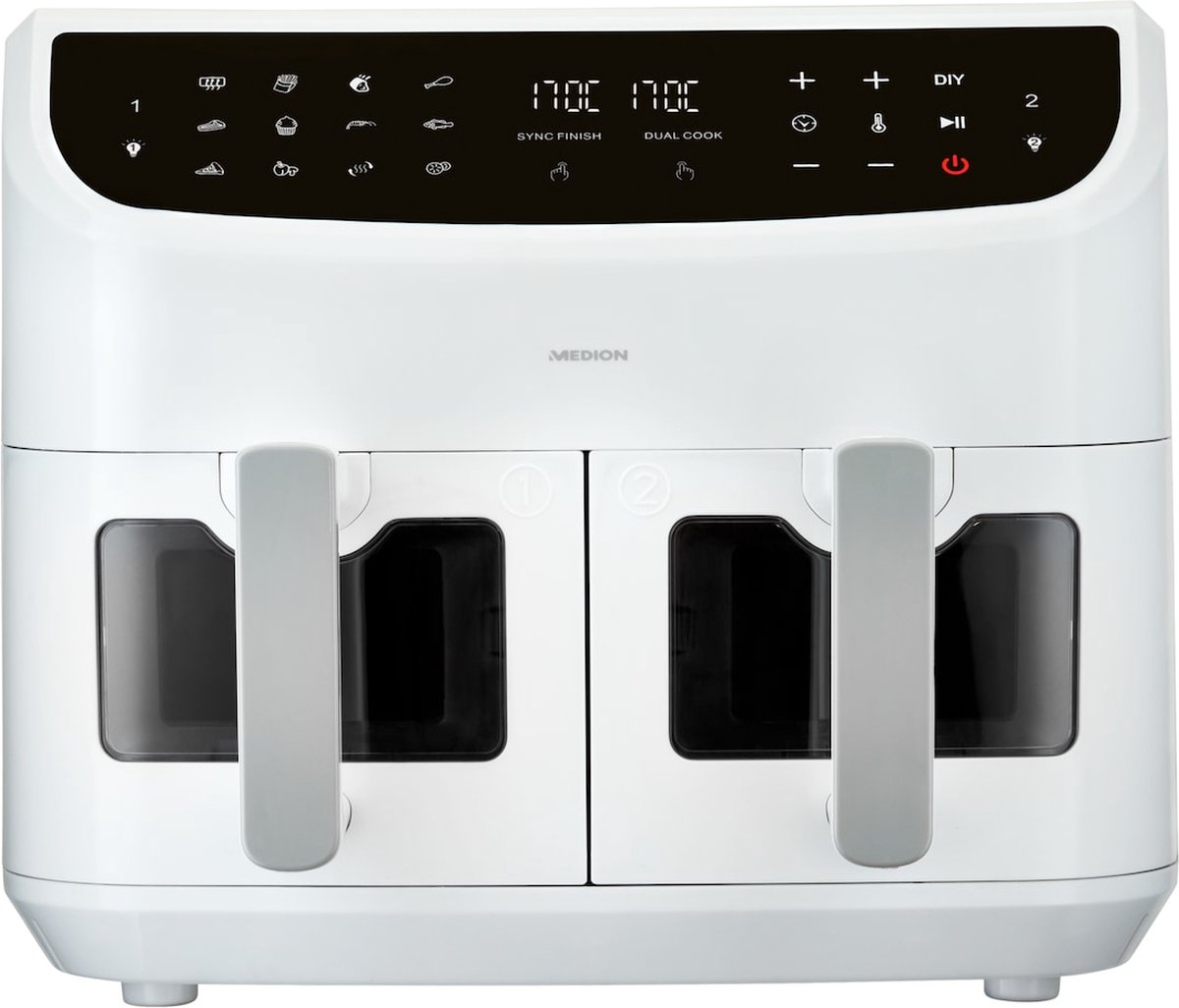 MEDION P20 XXL Dubbele Airfryer wit
