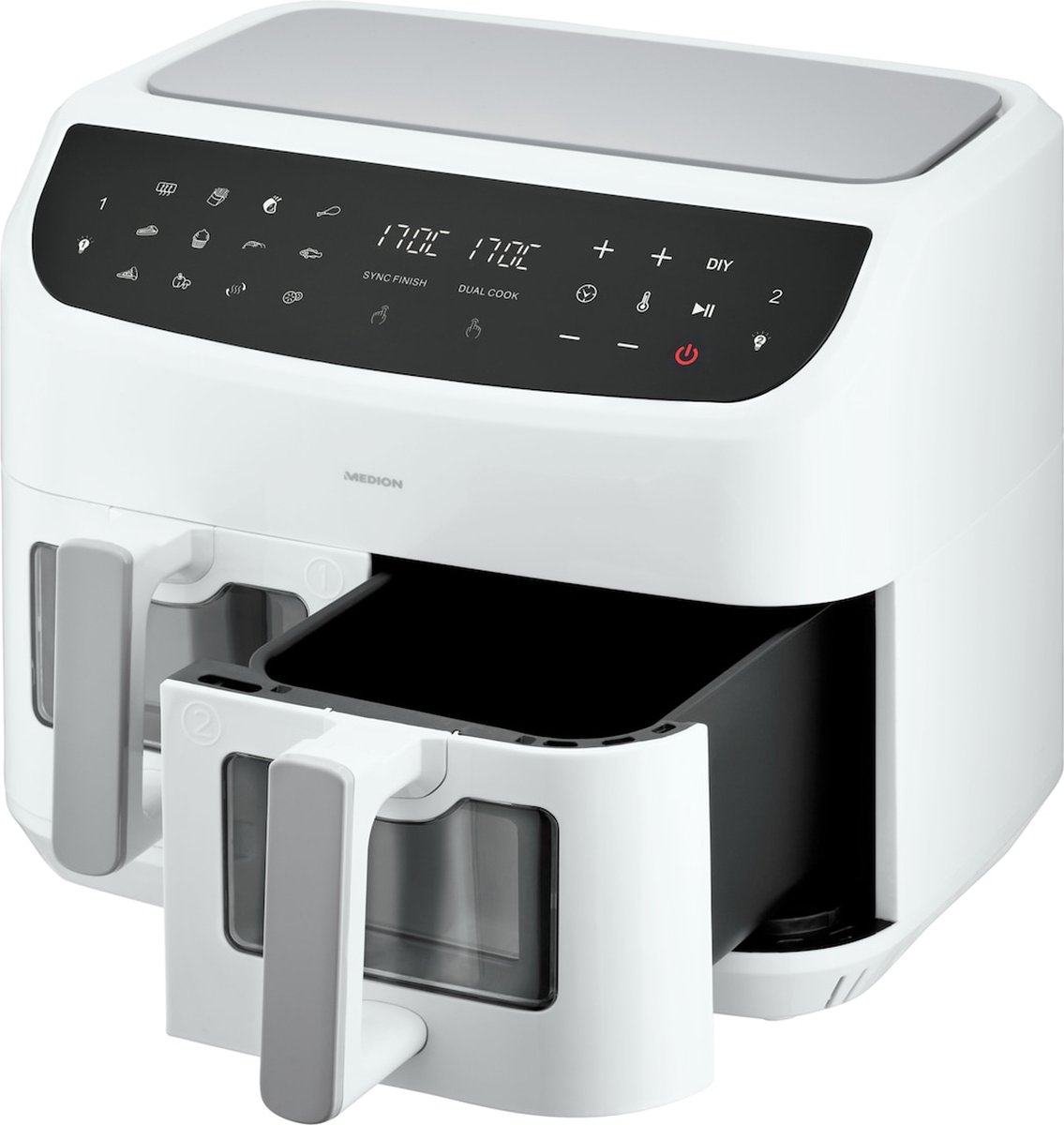MEDION P20 XXL Dubbele Airfryer wit