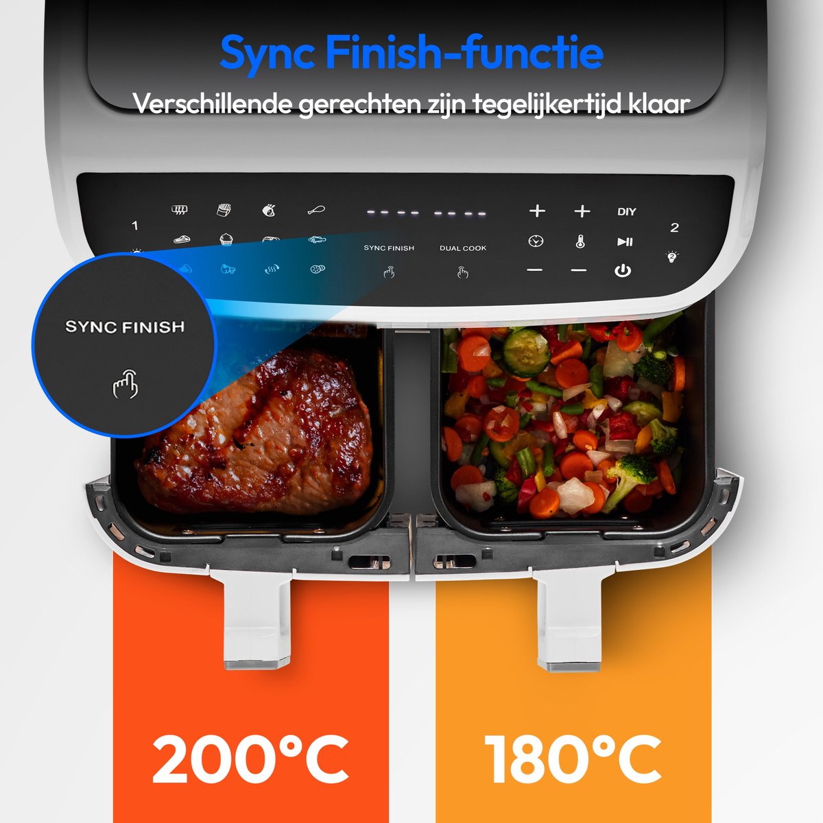 MEDION P20 XXL Dubbele Airfryer wit