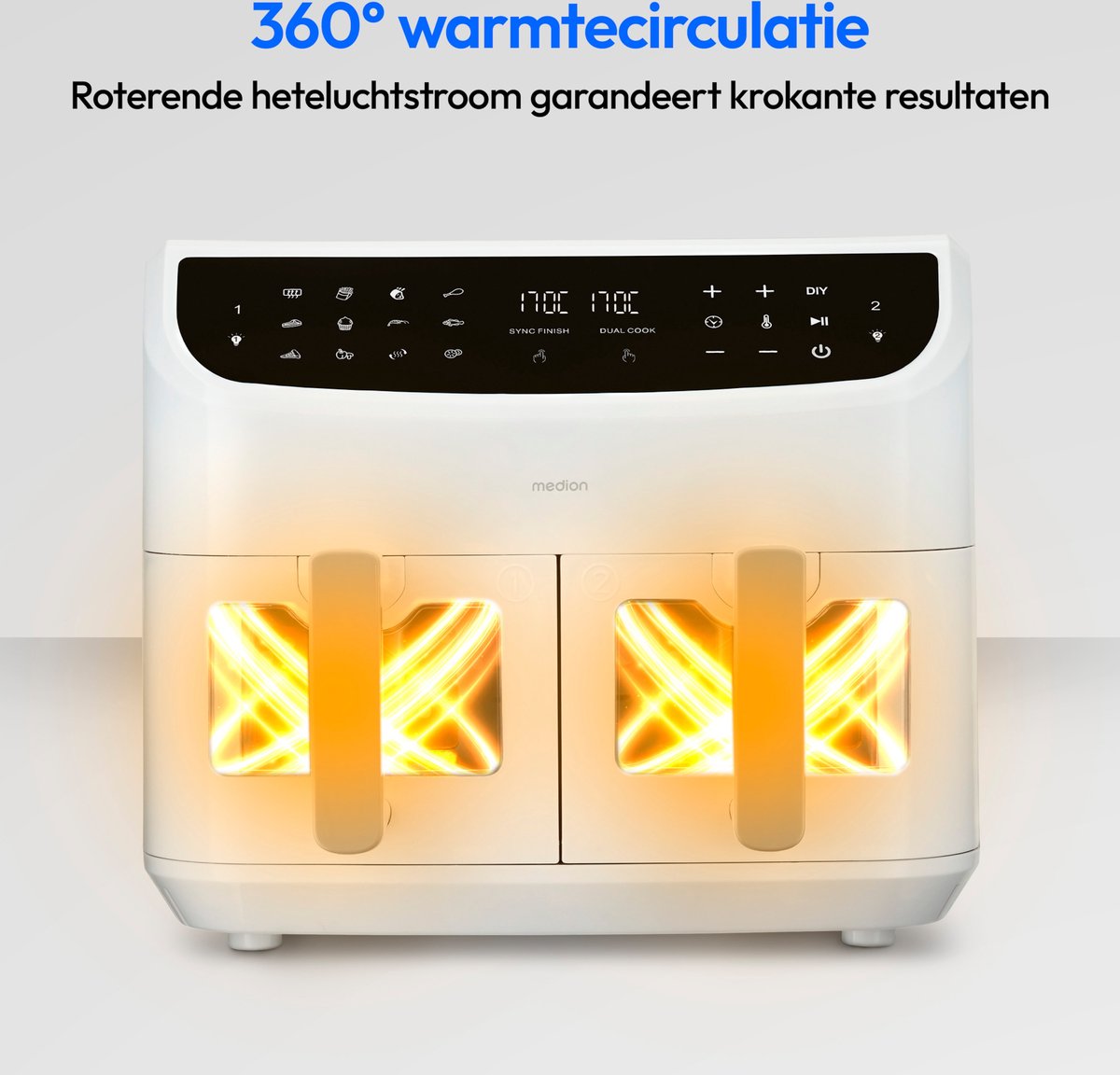 MEDION P20 XXL Dubbele Airfryer wit