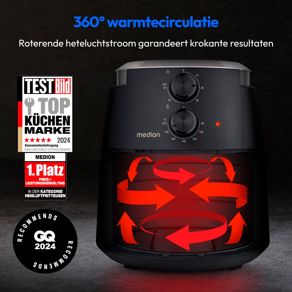 MEDION P30 L Heteluchtfriteuse 4,7L MD13020 zwart