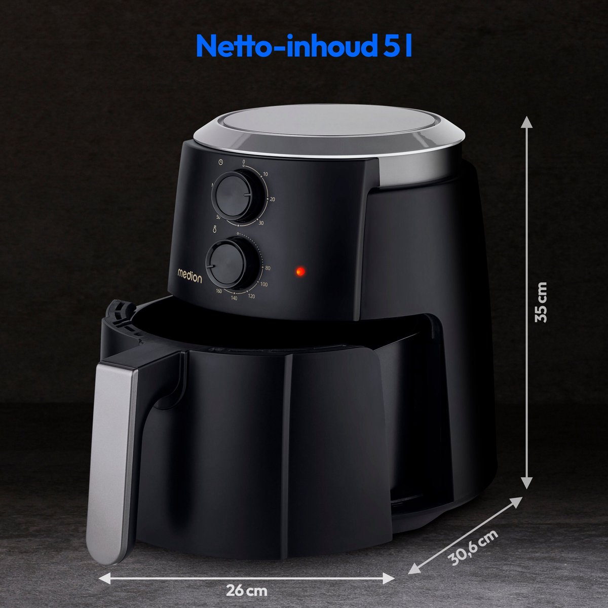 MEDION P30 L Heteluchtfriteuse 4,7L MD13020 zwart