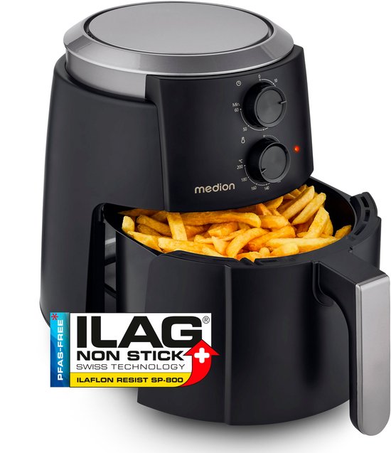 MEDION P30 L MD13020 — ruime en betaalbare heteluchtfriteuse voor dagelijks gebruik