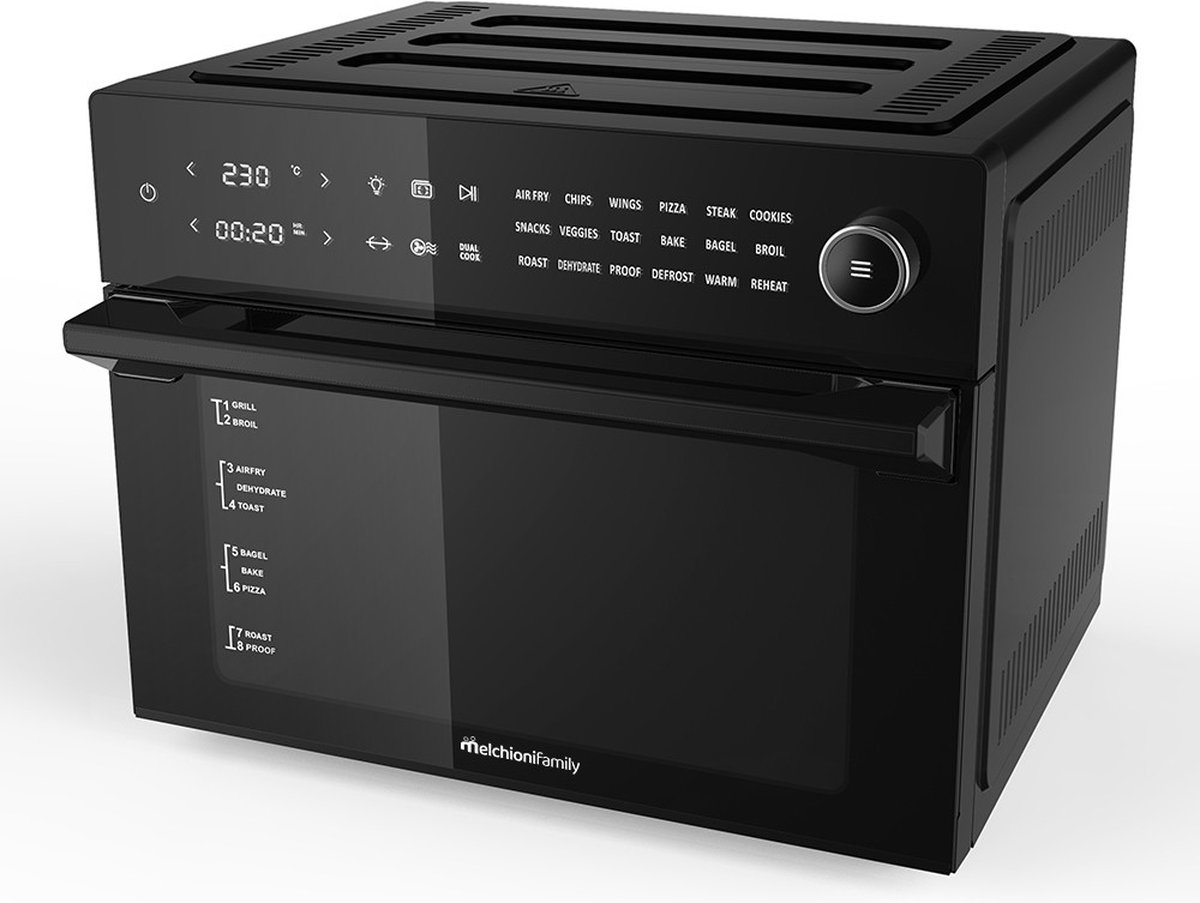 Melchioni 118340032 heteluchtfriteuse 30L zwart