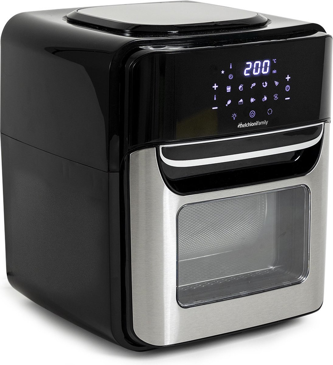 Melchioni 118340034 Heteluchtfriteuse 12L Zwart Roestvrijstaal