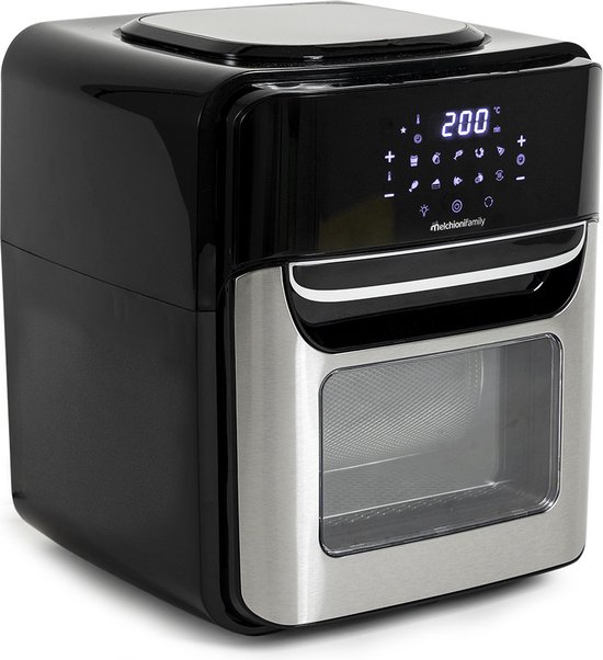 Melchioni 118340034 Heteluchtfriteuse 12L Zwart Roestvrijstaal