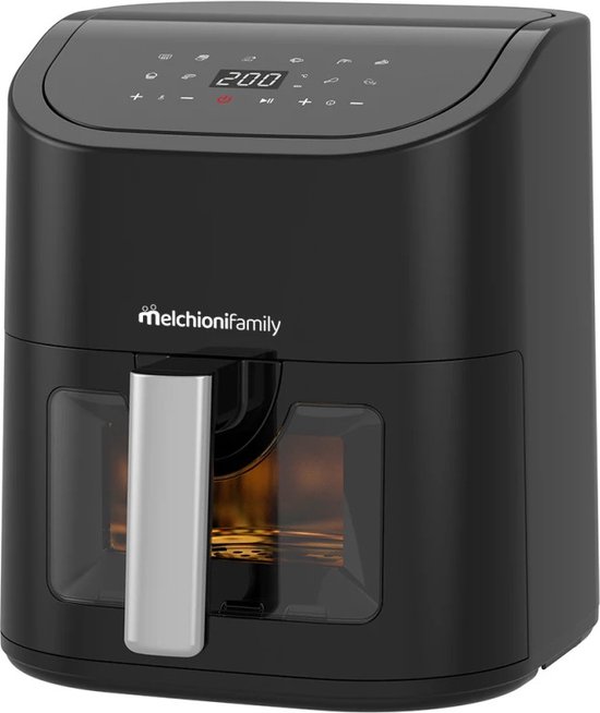 Melchioni Airfryer Family 5.2L Zwart — ruime, praktische gezinsairfryer