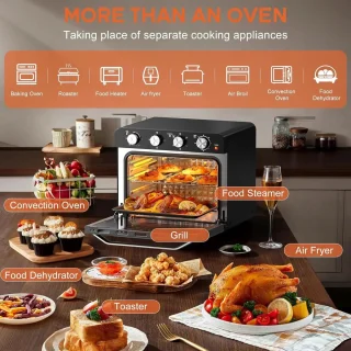 Merk Airfryer Oven 36L 2000W RVS Vrijstaande Heteluchtoven