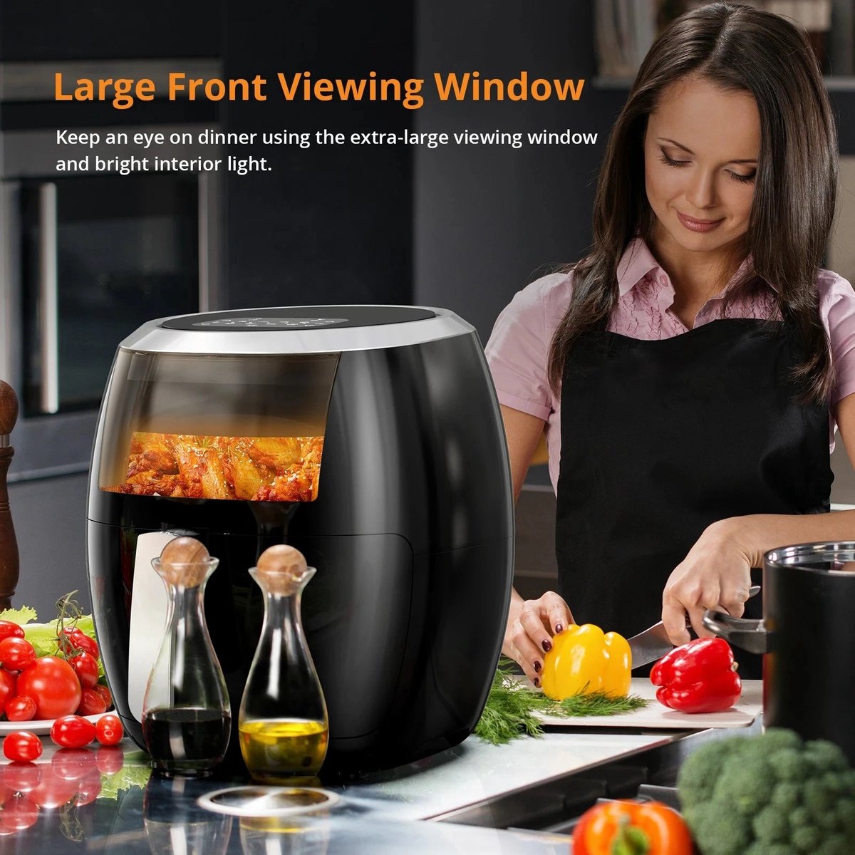 Merknaam Digitale Airfryer 8QT Zwart