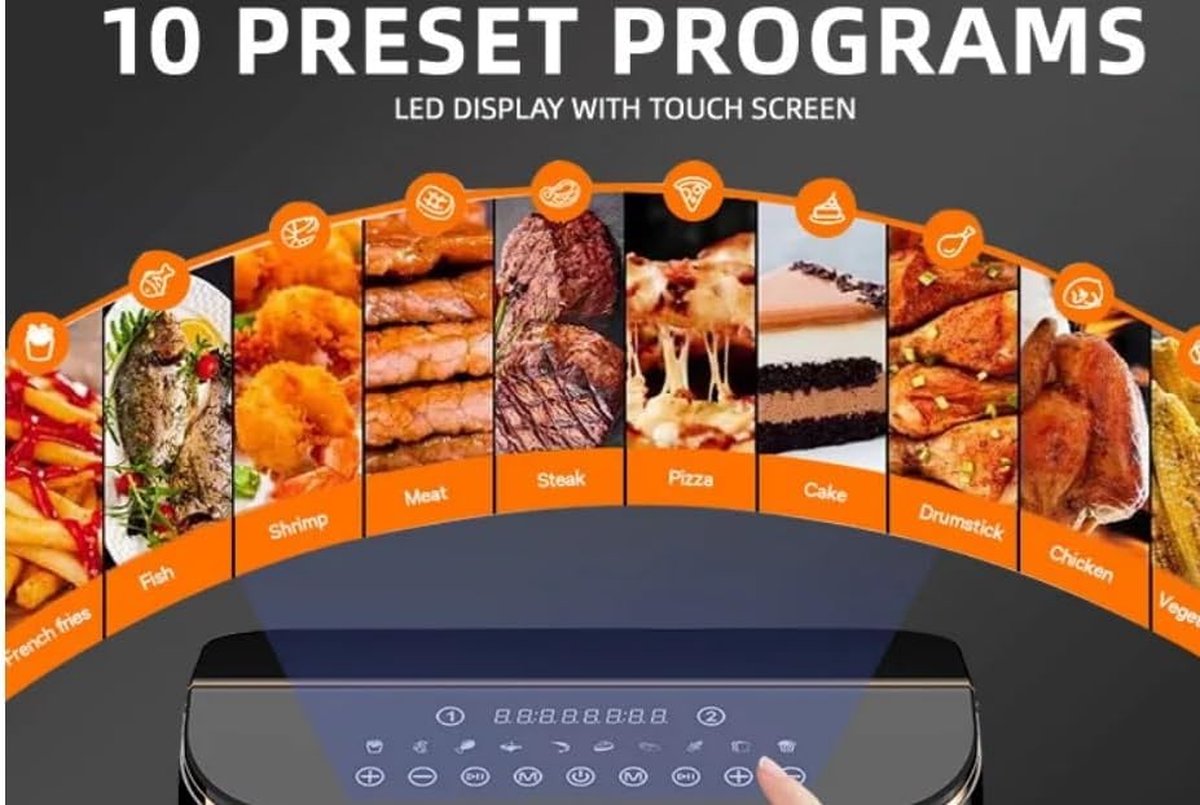 Michelino Dubbele Airfryer XXL 8L Zwart