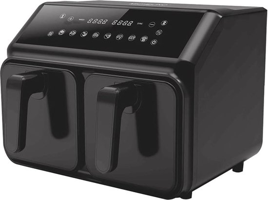 Michelino Dubbele Airfryer XXL 8L Zwart