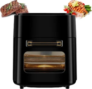 Mini elektrische luchtfriteuse oven digitaal touchscreen 15 liter zwart