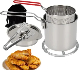 Mini friteuse 1.2 liter zilverkleurig