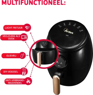 Mini Heteluchtfriteuse Digitaal 2L 200°C