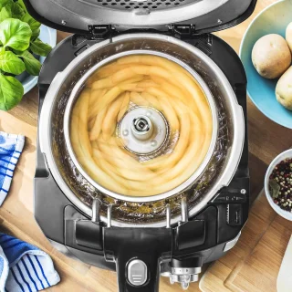 Mini Heteluchtfriteuse Roterende Mand