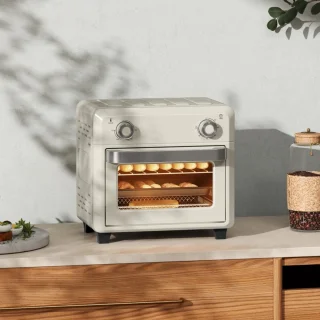 Wat vinden we goed aan de Mini Heteluchtoven & Airfryer 10L Crèmewit