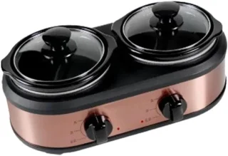Mini multicooker dubbele pan zwart