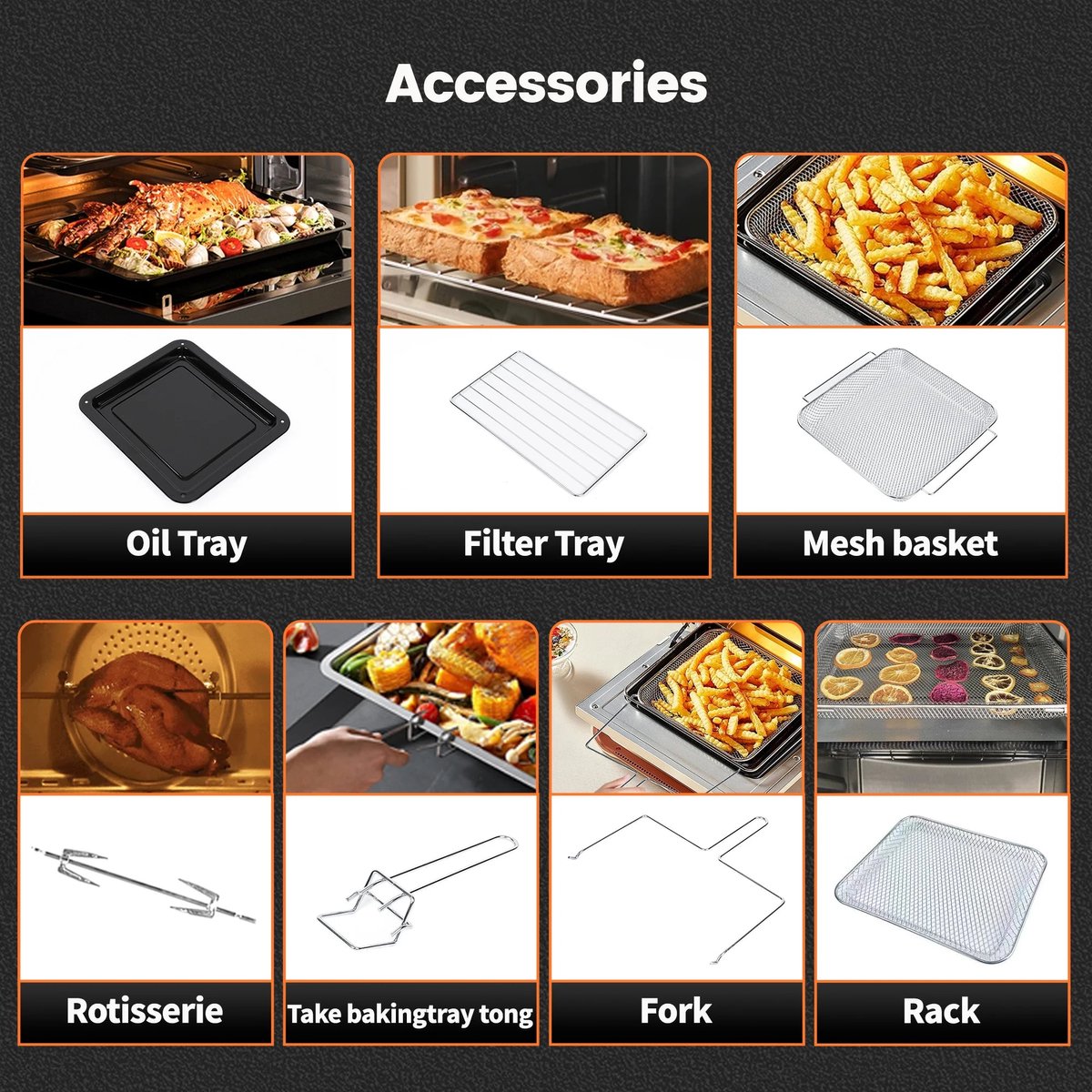 Mini Oven Heteluchtfriteuse 14L 1800W XXL LED Touchscreen