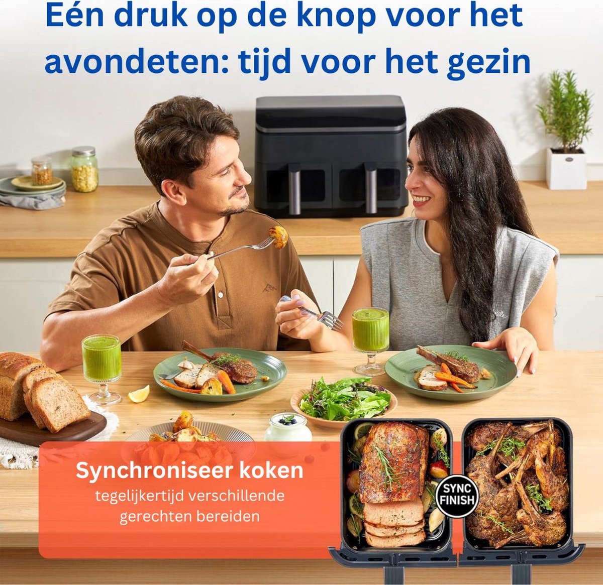 Wat vinden we goed aan de MKSS® Dubbele Airfryer Duo 8.5L Zwart