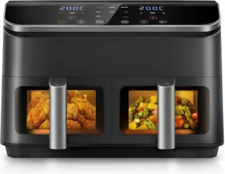 MKSS® Dubbele Airfryer Duo 8.5L Zwart