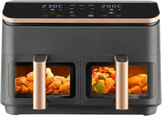 MKSS Duo Airfryer XXXL - Heteluchtfriteuse Zwart/Roségoud