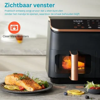 MKSS Duo Airfryer XXXL - Heteluchtfriteuse Zwart/Roségoud