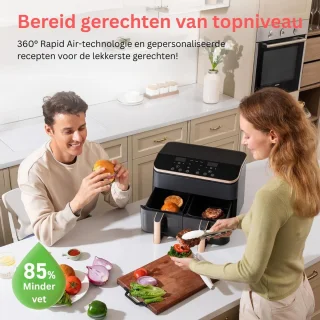 MKSS Duo Airfryer XXXL - Heteluchtfriteuse Zwart/Roségoud