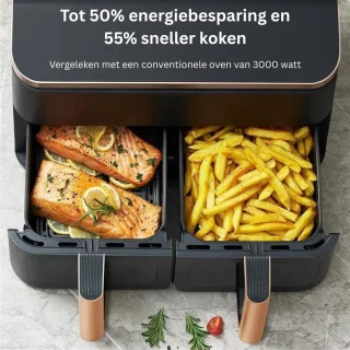 MKSS Duo Airfryer XXXL - Heteluchtfriteuse Zwart/Roségoud