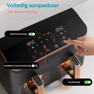 MKSS Duo Airfryer XXXL - Heteluchtfriteuse Zwart/Roségoud