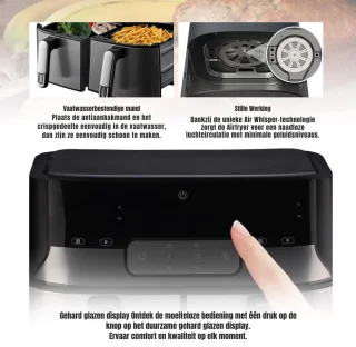 MMP® Dubbele Airfryer Heteluchtfriteuse