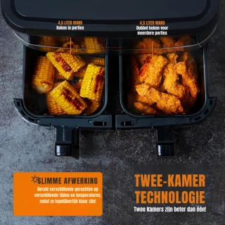 MMP® Duo Airfryer Heteluchtfriteuse Zwart