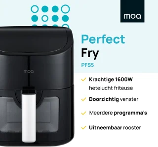 MOA Airfryer XL 4,5L Zwart