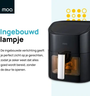 MOA Airfryer XL 4,5L Zwart