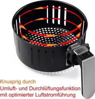Monzana Heteluchtfriteuse 3,6L Zwart