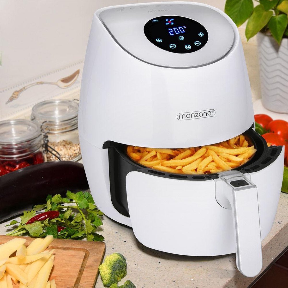 Monzana Heteluchtfriteuse Digitaal 3,6 L Wit