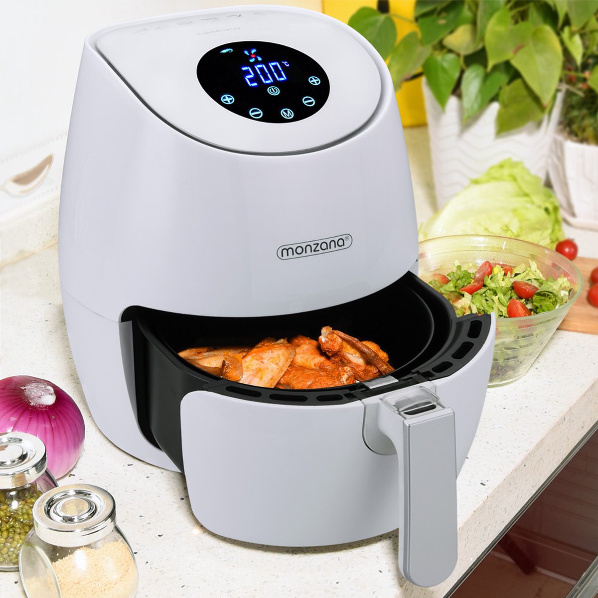 Monzana Heteluchtfriteuse Digitaal 3,6 L Wit
